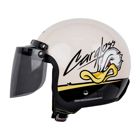 Jual Cargloss Cfm Retro Visor Helm Half Face Speed Duck Avorio Naide