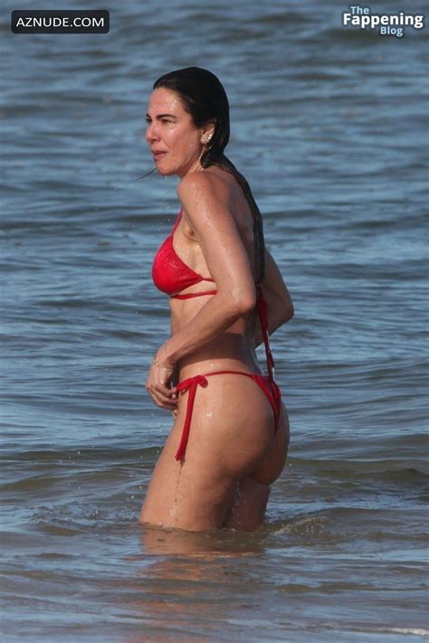 Luciana Gimenez Sexy Shows Off Her Amazing Body In A Hot Red Bikini At The Beach In Trancoso