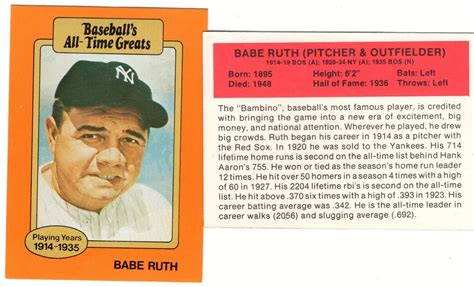 Baseball All Time Greats Babe Ruth Card Value Factory Sale Emergencydentistry