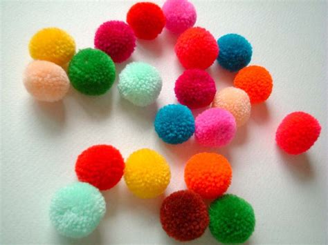 Yarn Pom Poms Pompom Party Pom Poms Colorful Red Yellow Etsy