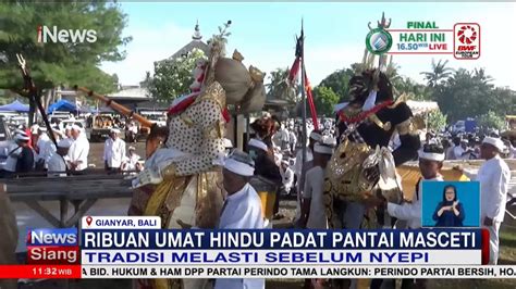 Ribuan Umat Hindu Padati Pantai Masceti Gelar Tardisi Melasti Sebelum