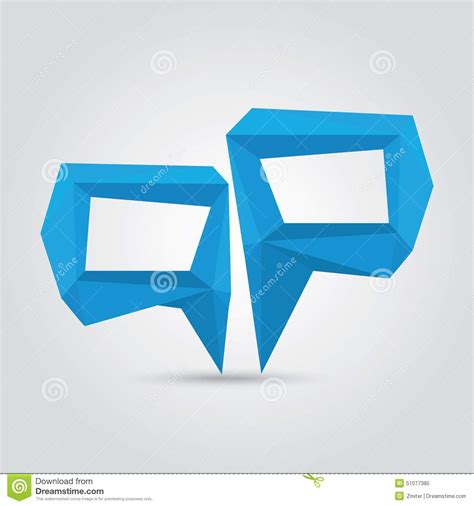 Conceptual Polygonal Geometric Speech Bubble Stock Vector