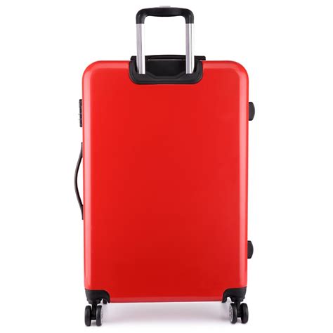 K6671l Kono Hard Shell Suitcase Diamond Design 3 Piece Luggage Set Red