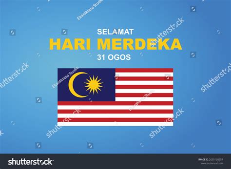 Malaysia Independence Day Translate Selamat Hari Stock Vector Royalty