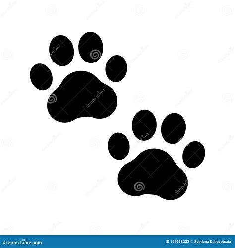 Paw Prints Dog Or Cat Vector Icon Footprint Pet Foot Puppy Isolated