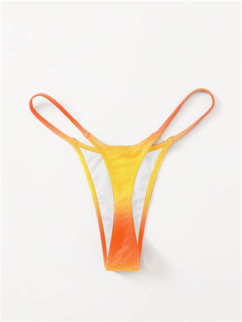 Shein Swim Fondo De Bikini De Tanga Degradado Para Mujer En Carnaval Mode De Mujer Shein Espa A
