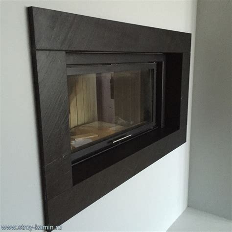 Встроенный камин в виде рамки на стене