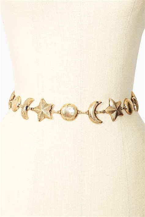 Nasty Gal Moon Stars Chain Belt In Gold Lyst