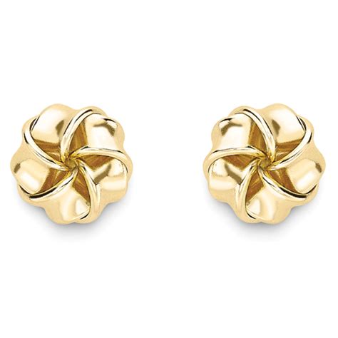 Ct Gold Polished Knot Stud Earrings Tb Mitchell Stud Tb Mitchell