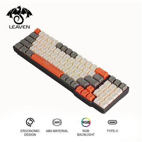 Leaven K Keys Rgb Backlight Wired Detachable Hot Swappable Mechanical Keyboard Yellow