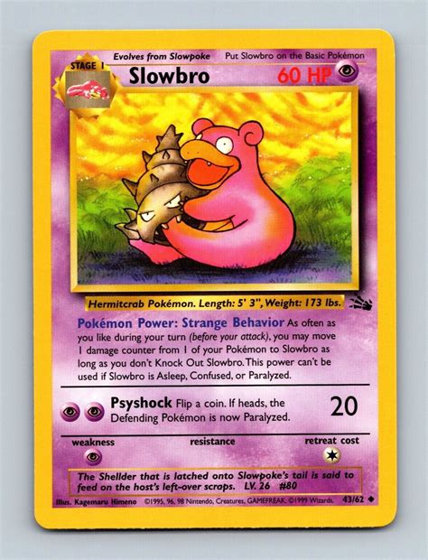 Pokemon Tcg Slowbro Uncommon Fossil Set Wizards Of The