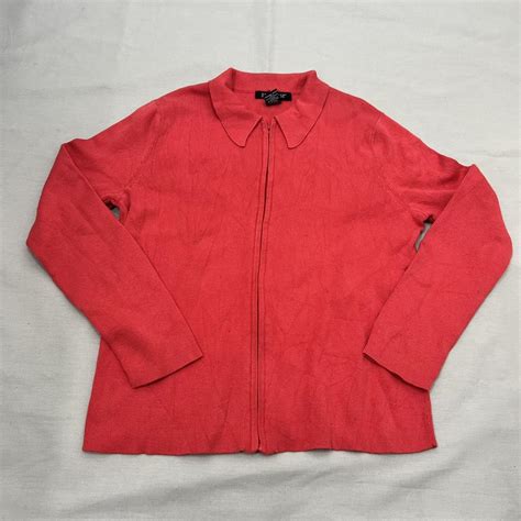 Hot Pink Zip Up Cardigan Sweater W Collar Depop