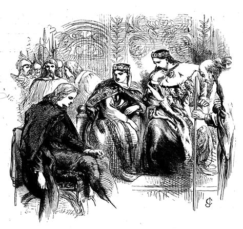 hamlet gertrude claudius  polonius victorian illustrated