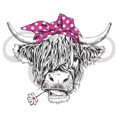 Hairy Highland Cow Sublimation Transfer Ready To Press Etsy