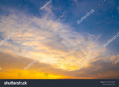 sunset sky golden clouds background stock photo  shutterstock