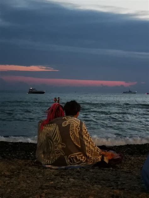 Couple on the Beach at Night