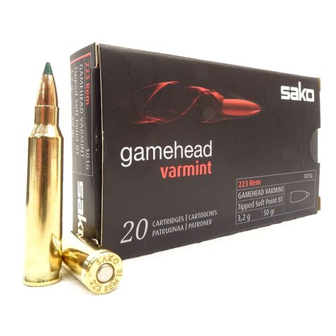 TD Sako .223 Ammunition - 50gr - Gamehead Varmint in Brass