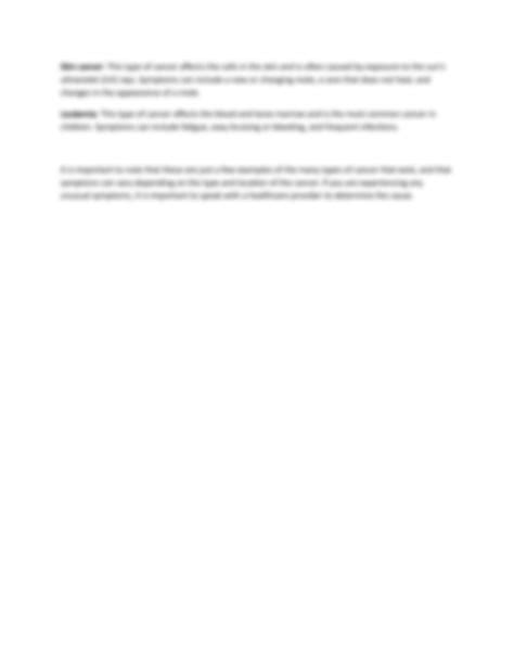 Solution Cancer And Its Types Studypool