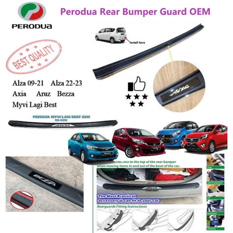 Perodua Rear Bumper Guard Axia Alza Bezza Myvi Aruz Rear Bumper Protect