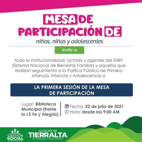 Mesa De ParticipaciÓn De NiÑos NiÑas Y Adolescentes