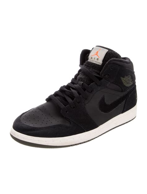 jordan air jordan  retro mid black sneakers black sneakers shoes