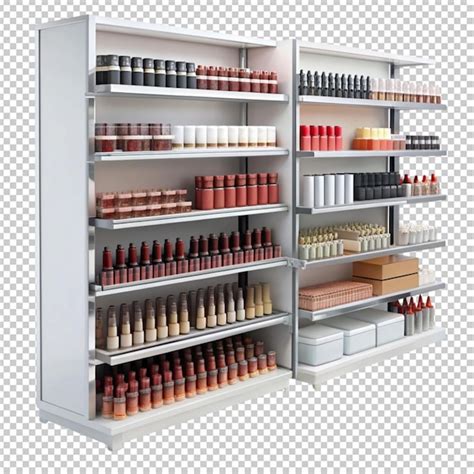 Cosmetic Supermarket End Cap Transparent Background Premium Ai