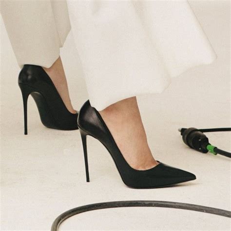 Le Silla Pump In Minerva Black Semi Polished Calfskin Buy Https