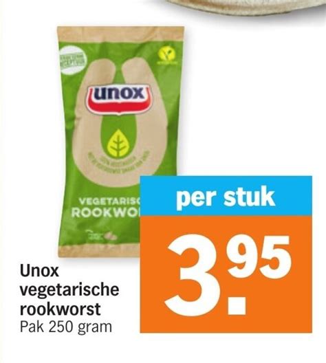 Unox Vegetarische Rookworst G Aanbieding Bij Albert Heijn