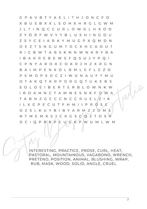 Word Search Puzzle, Printable, Instant Download, PDF, Word Search ...