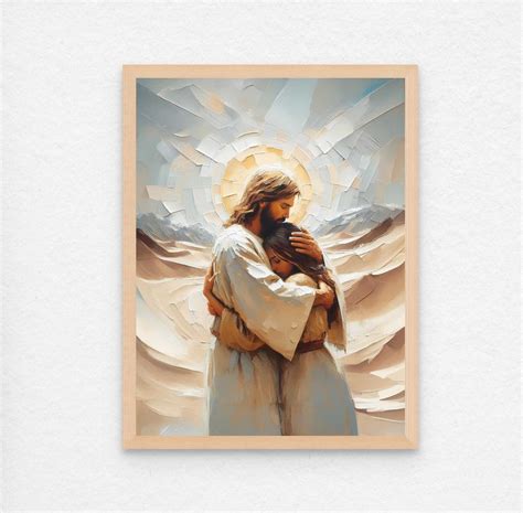 A Saviour, Modern Christian Art, Jesus Saves Woman, Jesus Hugging Woman