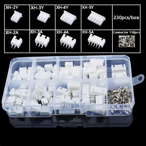 230pcs XH 2 54 2P 3P 4P 5pin 2 54Mm Pitch Terminal Kit JST Connector