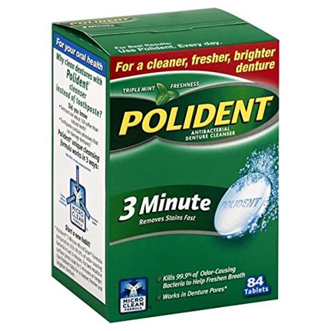 Polident 3 Minute Antibacterial Denture Cleanser 84 Ct