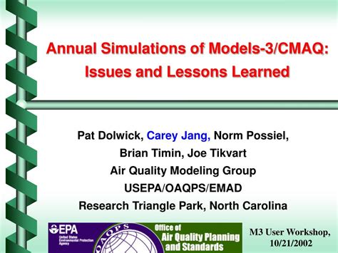 Ppt Annual Simulations Of Models Cmaq Issues And Lessons Learned