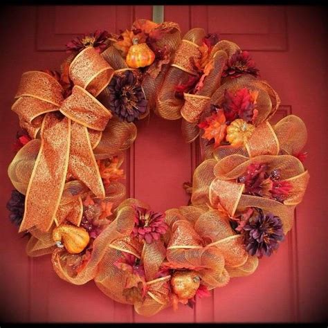 Top Pictures Pictures Of Fall Deco Mesh Wreaths Completed