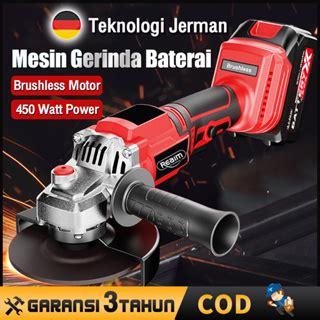 Jual Reaim Gerinda Baterai Brushless 4Inch 450W Mesin Gerinda Baterai