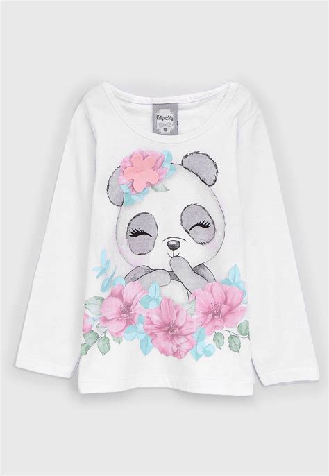 Blusa Kely Kety Infantil Panda Branca Compre Agora Dafiti Brasil