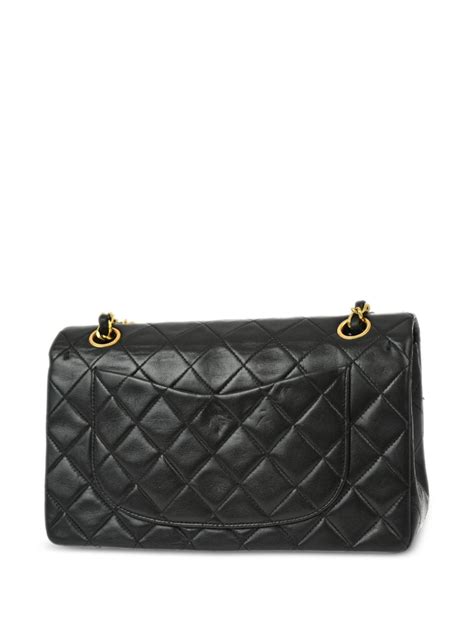 Chanel Pre Owned Small Double Flap Shoulder Bag Black Farfetch