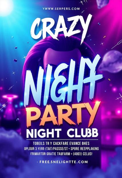 Crazy Night Club Party Social Media Design Flyer Template Banner Psd