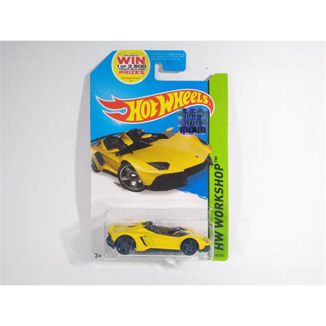 Jual Hot Wheels Lamborghini Aventador J Kuning Factory Sealed HW Workshop 2014 Shopee Indonesia
