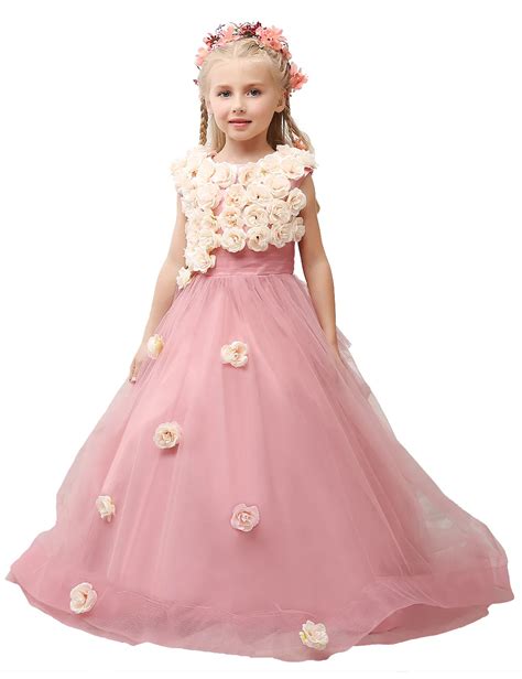 WF301 Ball Gown Blush Pink Flower Girl Dresses Cute Flowers Junior ...