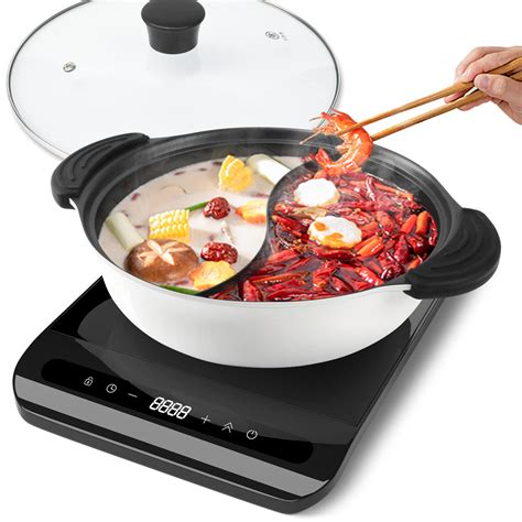 Kerykwan Stainless Steel Shabu Shabu Hot Pot With Divider Induction Cooktop Countertop