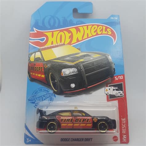 MERAH HITAM Hot Wheels Dodge Charger Drift Black Red Fire Dept Shopee Philippines