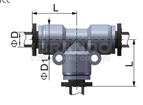 PZA Union Cross Pneumatic Hose Fittings Push To Quick Connect