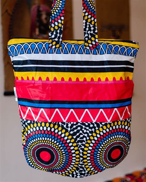 Beautiful Handmade African Print Cotton Tote Bag With Zipper Etsy