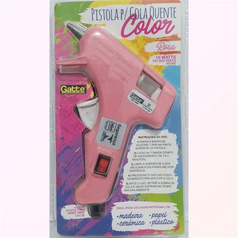 Pistola Para Cola Quente Color Rosa W Gatte A Roca