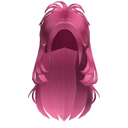 Grunge Long Messy Ponytail Hot Pink Roblox