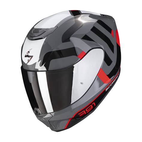 Scorpion Helmet Exo Arok Fullface Moto Scooter Grey Red Black