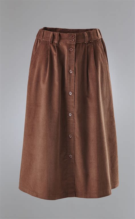 Corduroy Skirt Chocolate Women K482x Damart Corduroy Skirt