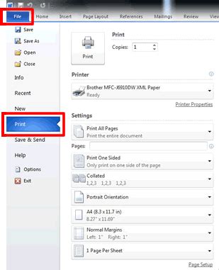 При печати документа из Microsoft Word 2010 отпечаток выходит за ...