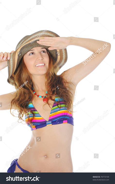 Model Bikini Isolated Over White Stock Photo 79773739 Shutterstock